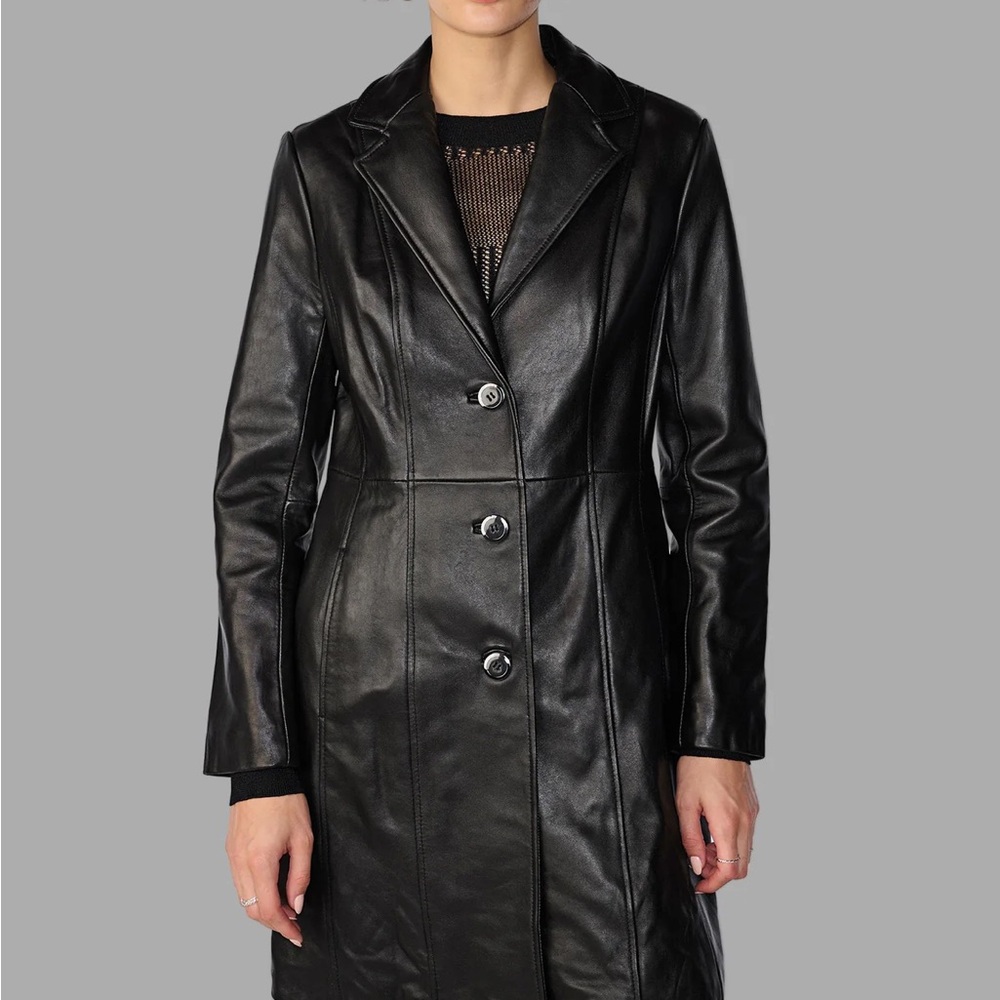 Wilsons Leather NORA BUTTON DOWN LAMB TRENCH